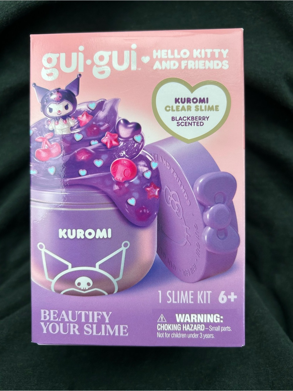 Gui gui Sanrio Hello Kitty Kuromi clear slime purple blackberry scent with mixin